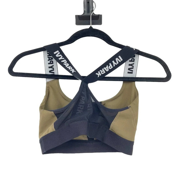 Ivy Park Olive Green Logo‎ Band Racerback Sports Bra Size Small - Picture 5 of 7